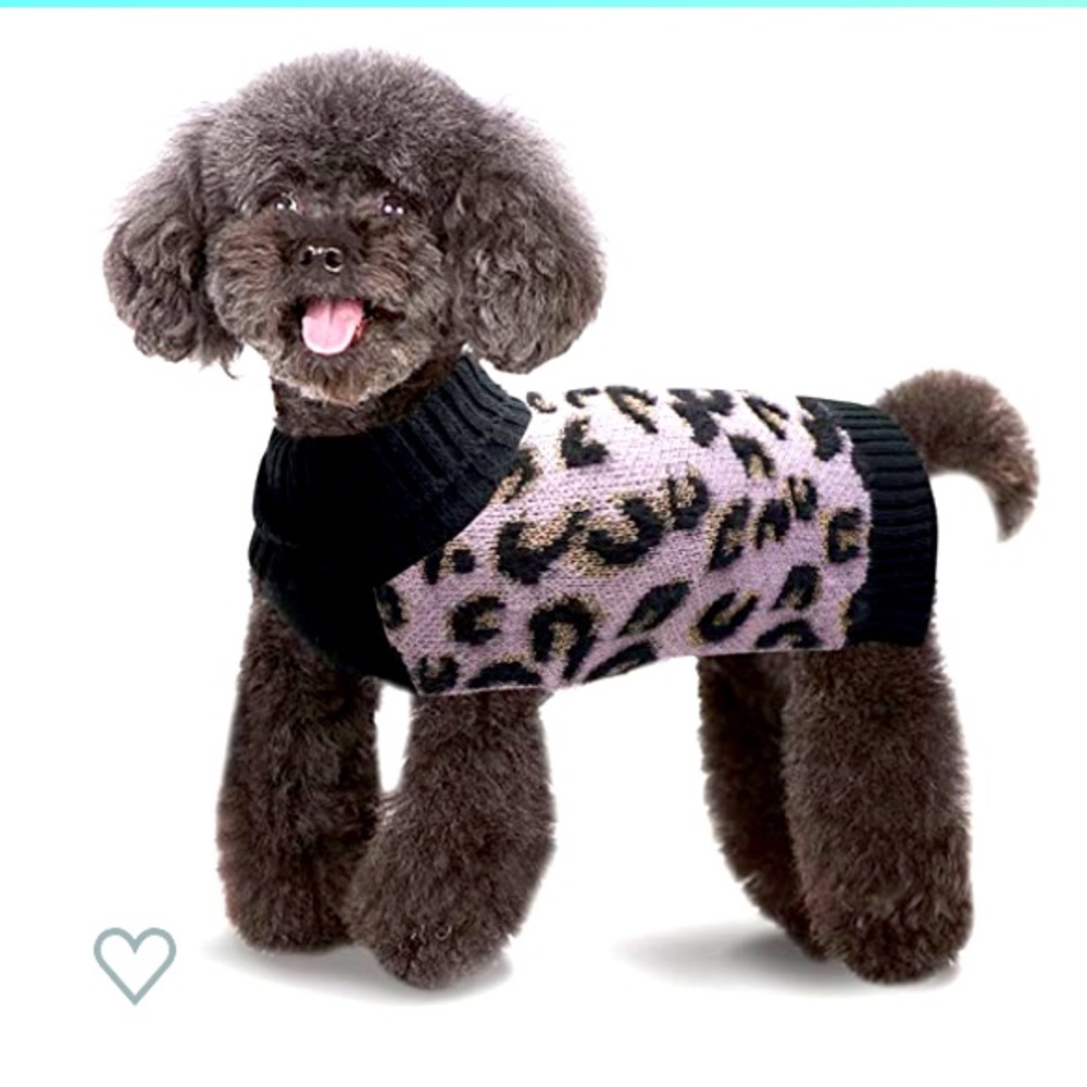 NEW Dog Sweater, Purple Animal Print, Sz 2XL